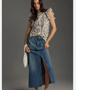 Banjanan Klara flutter sleeveless floral paisley  Top- Size L